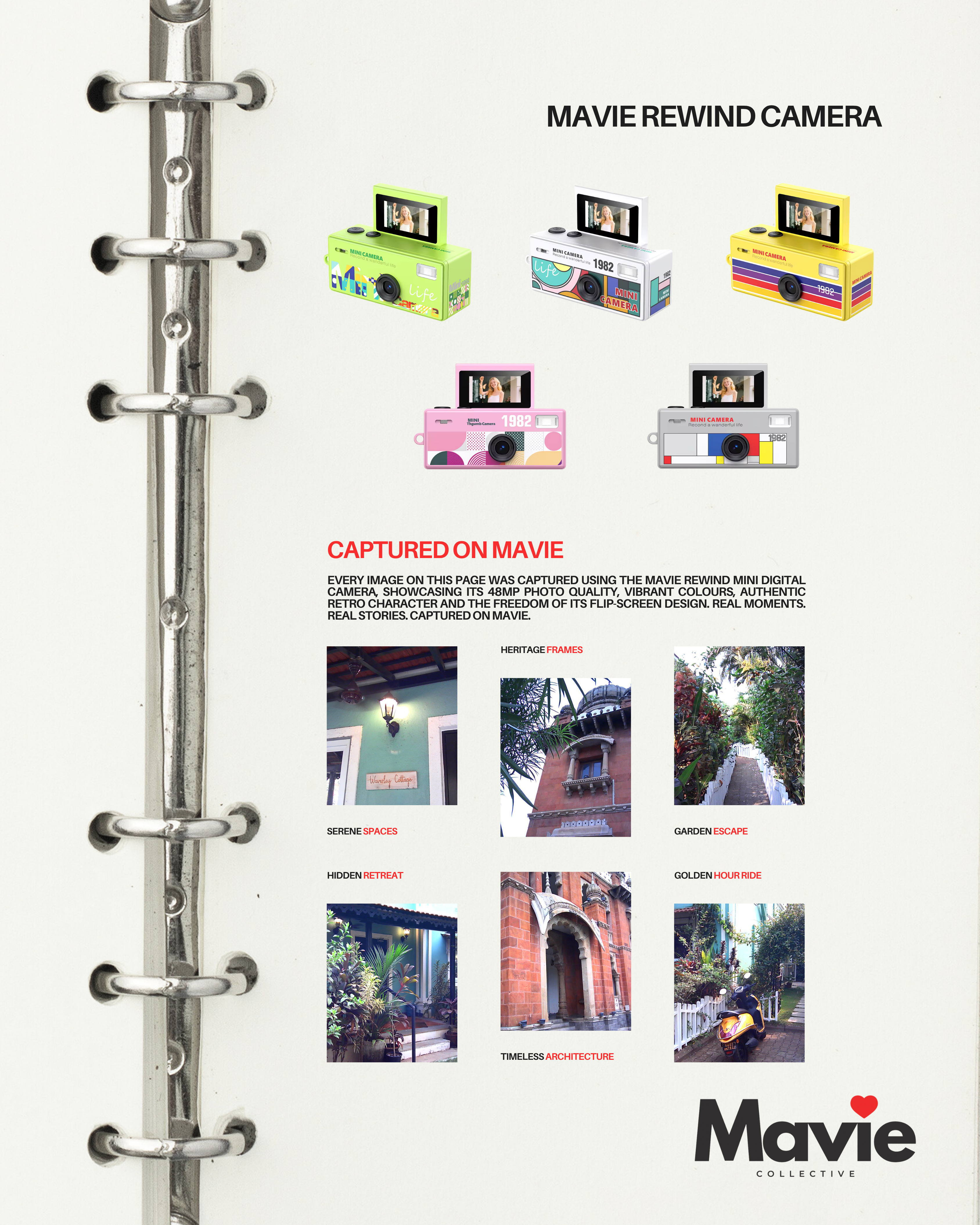 Mavie Rewind Mini Digital Camera | 1080P Pocket Camera with Flip Screen