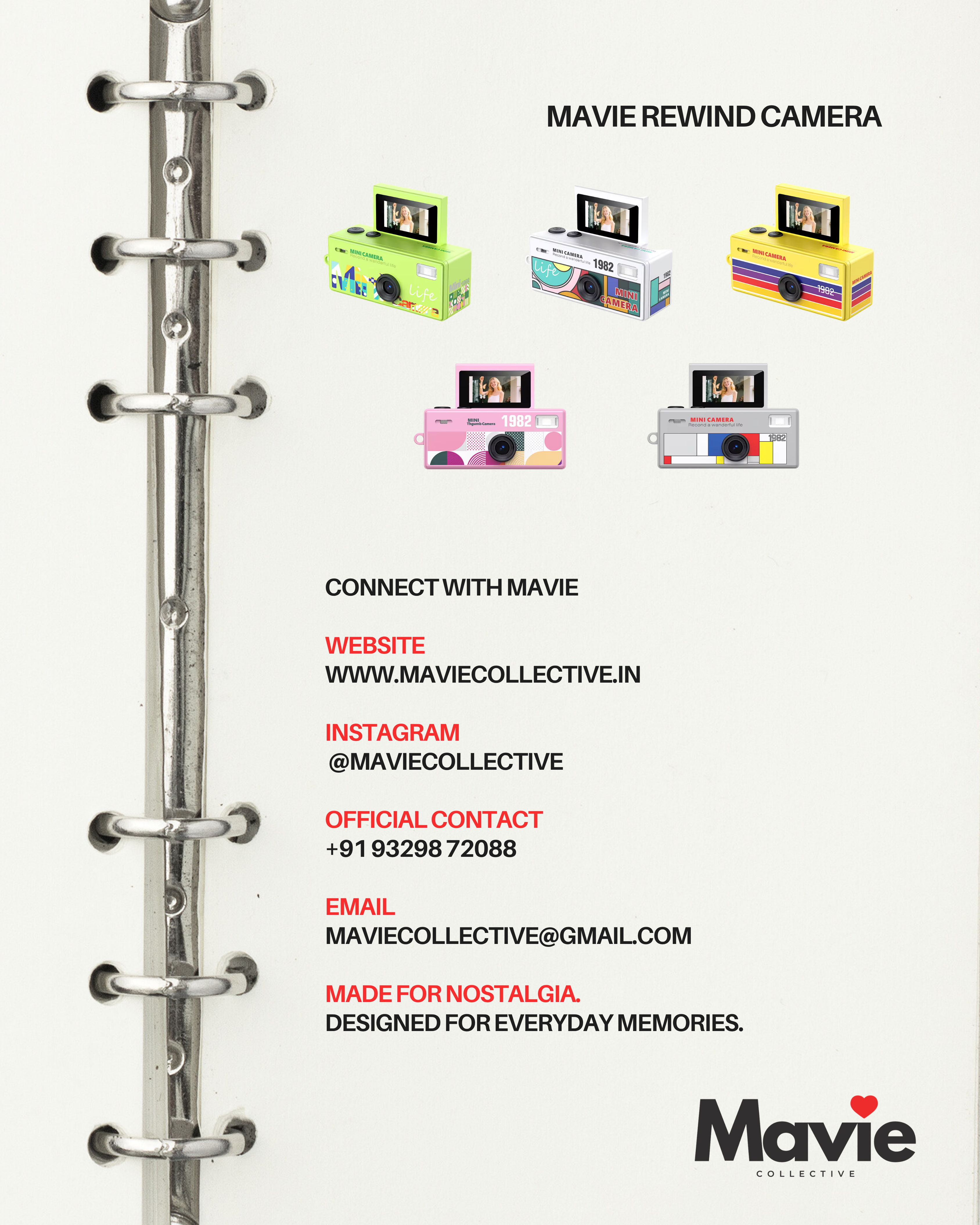 Mavie Rewind Mini Digital Camera | 1080P Pocket Camera with Flip Screen