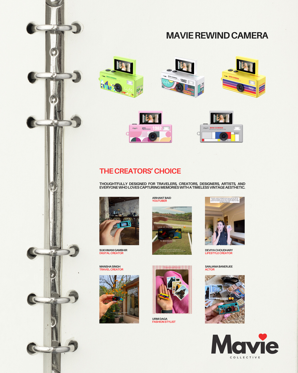 Mavie Rewind Mini Digital Camera | 1080P Pocket Camera with Flip Screen