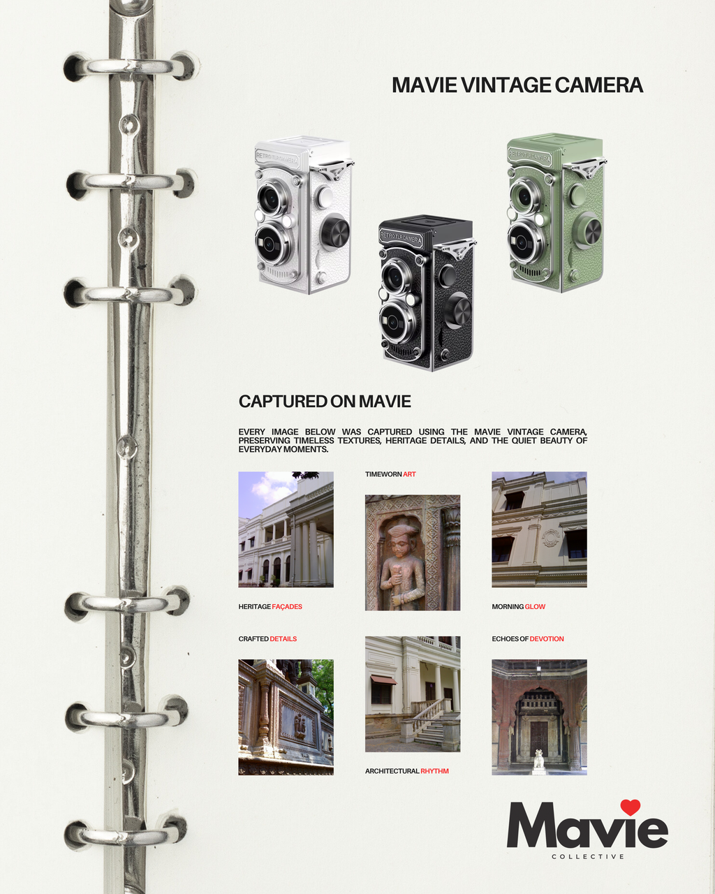 Mavie Vintage Mini Digital Camera | Twin Lens Retro Camera | A Timeless Rakhi Gift for Brothers & Sisters