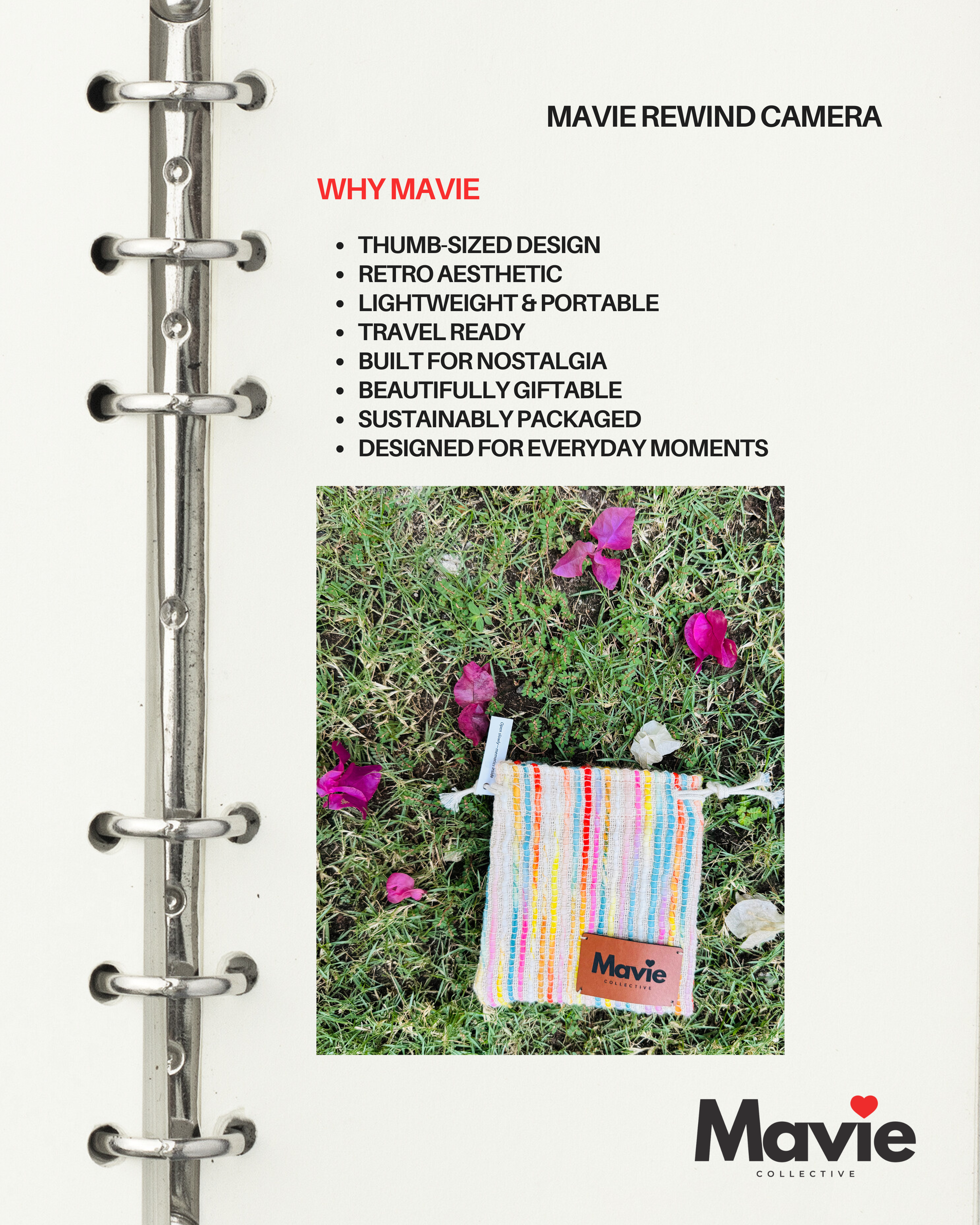 Mavie Rewind Mini Digital Camera | 1080P Pocket Camera with Flip Screen
